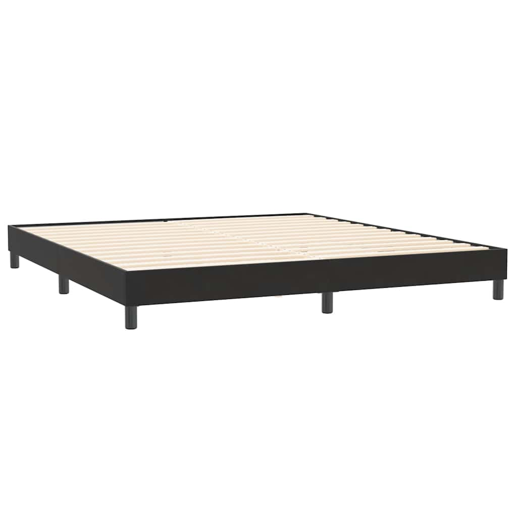 Boxspring met matras fluweel zwart 200x220 cm