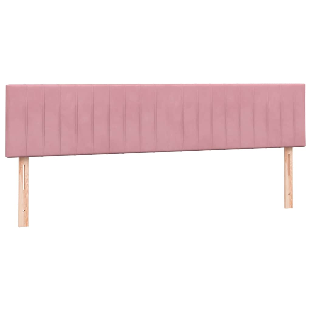 Boxspring met matras fluweel roze 200x220 cm