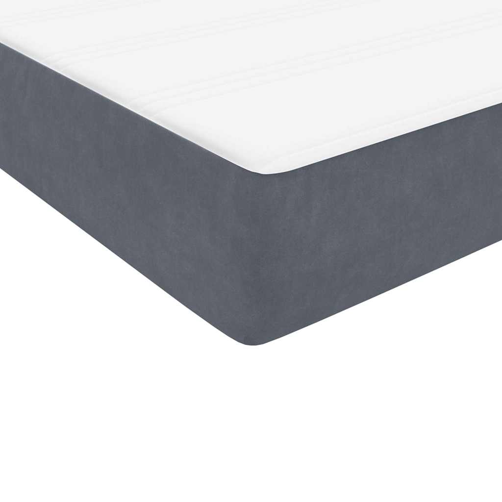 Boxspring met matras fluweel donkergrijs 100x210 cm