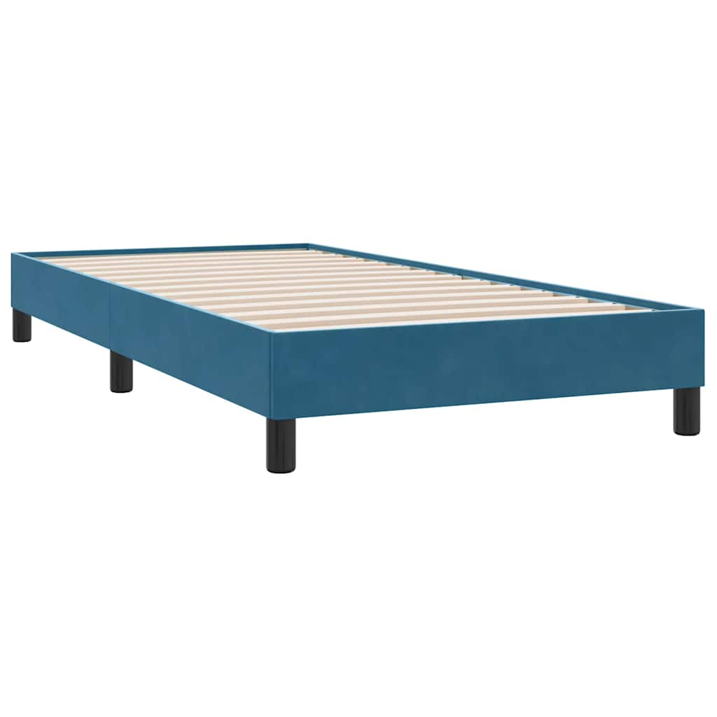 Boxspring met matras fluweel donkerblauw 100x210 cm