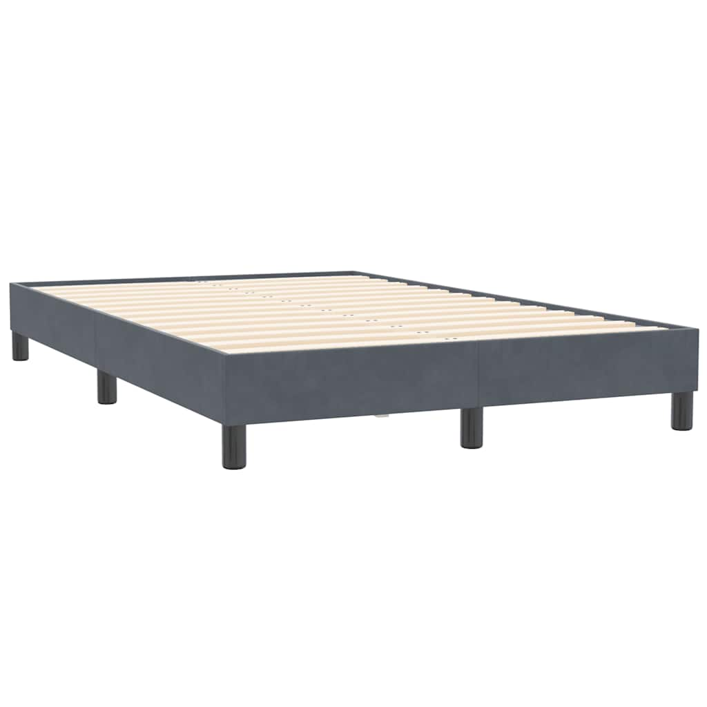 Boxspring met matras fluweel donkergrijs 120x210 cm