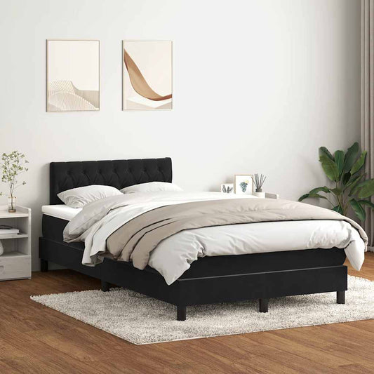 Boxspring met matras fluweel zwart 120x210 cm