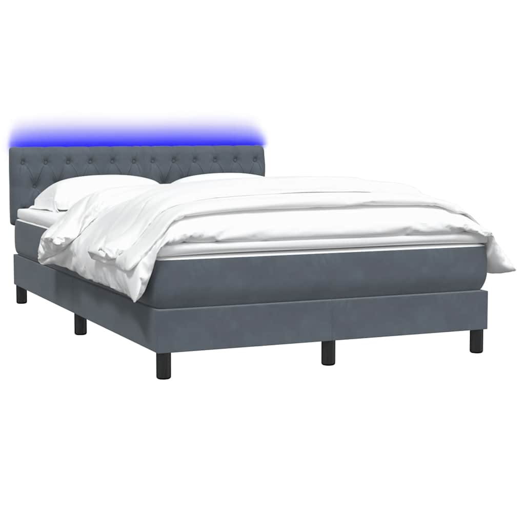 Boxspring met matras fluweel donkergrijs 160x210 cm