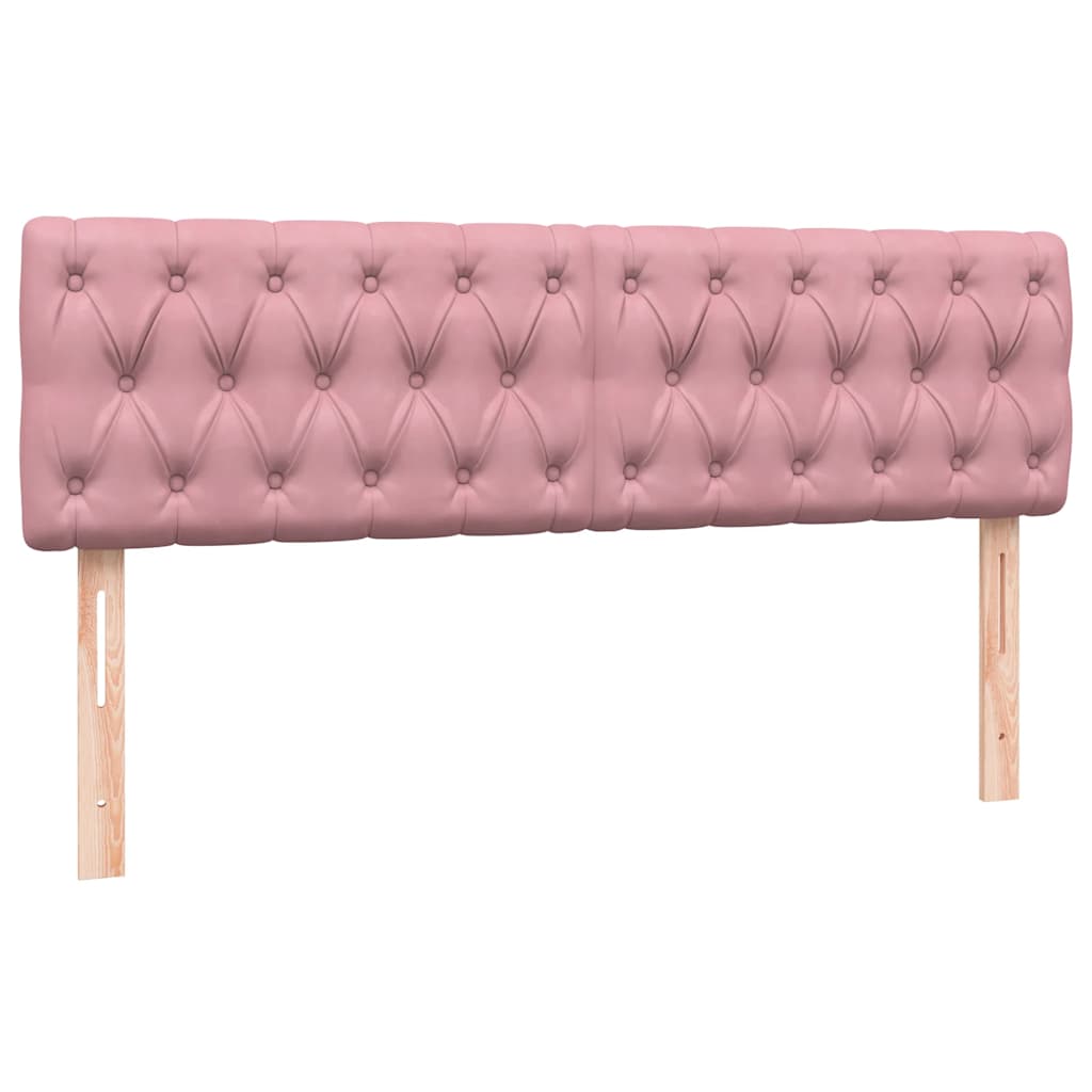 Boxspring met matras fluweel roze 160x210 cm