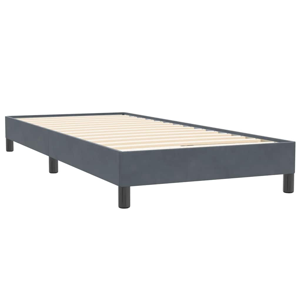 Boxspring met matras fluweel donkergrijs 80x220 cm