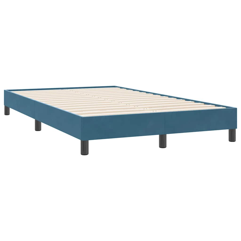 Boxspring met matras fluweel donkerblauw 120x220 cm