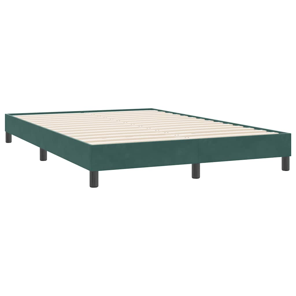 Boxspring met matras fluweel donkergroen 140x220 cm