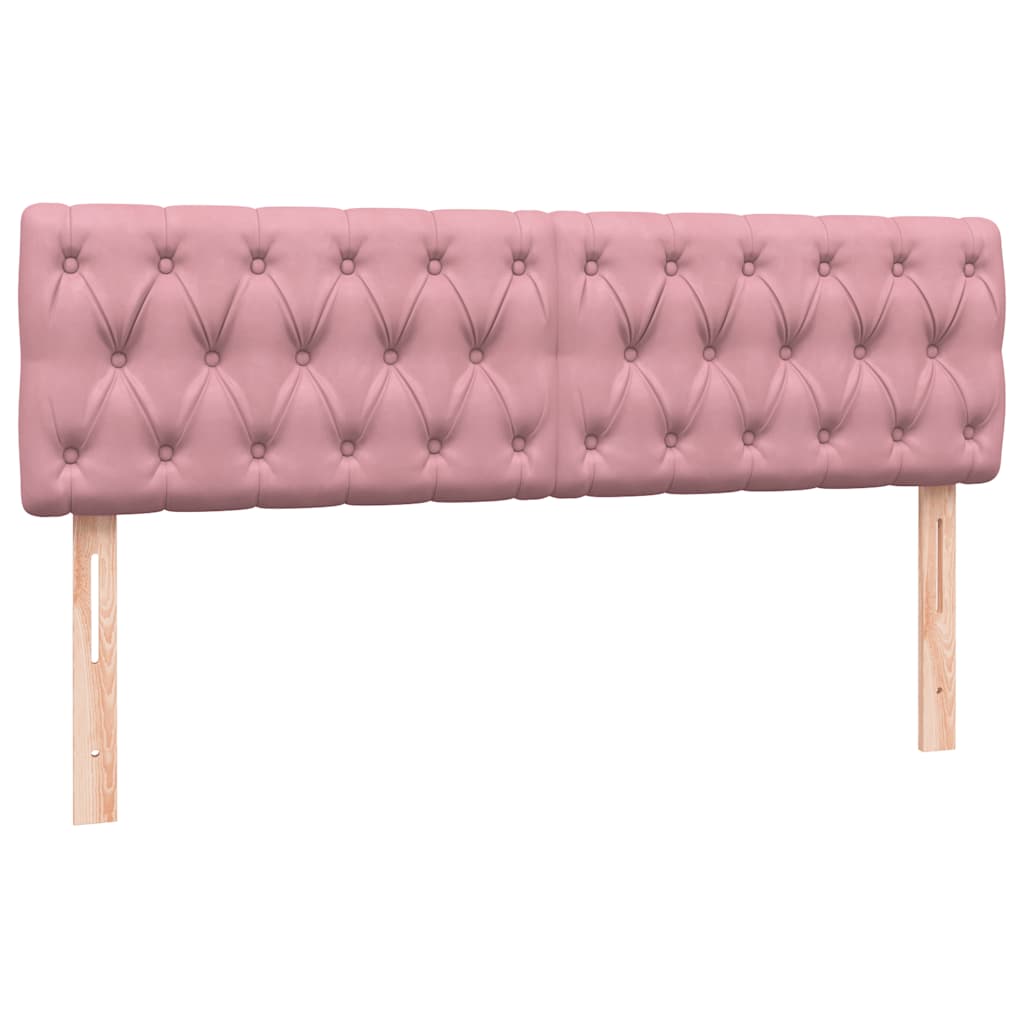 Boxspring met matras fluweel roze 140x220 cm