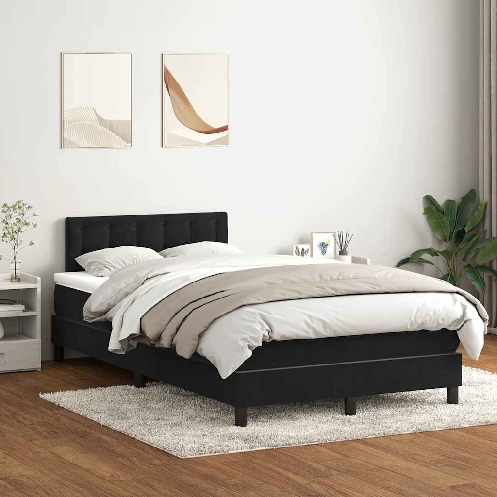 Boxspring met matras fluweel zwart 120x210 cm