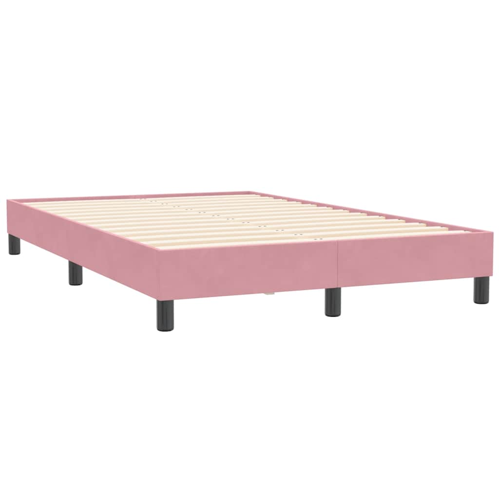 Boxspring met matras fluweel roze 120x210 cm