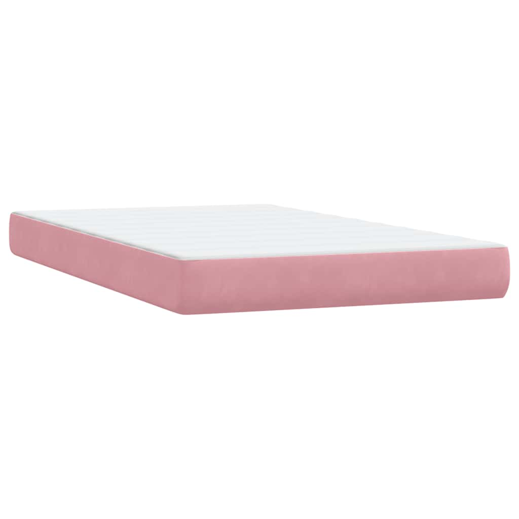 Boxspring met matras fluweel roze 120x210 cm