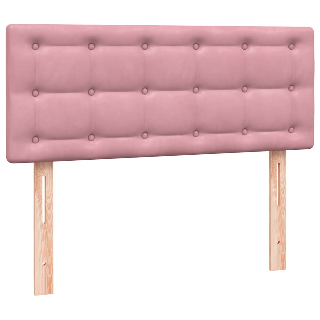 Boxspring met matras fluweel roze 120x210 cm