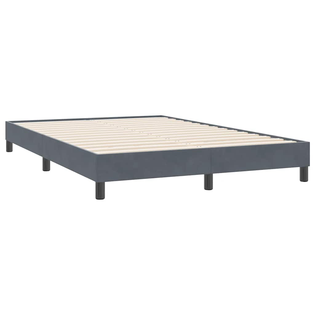 Boxspring met matras fluweel donkergrijs 140x220 cm