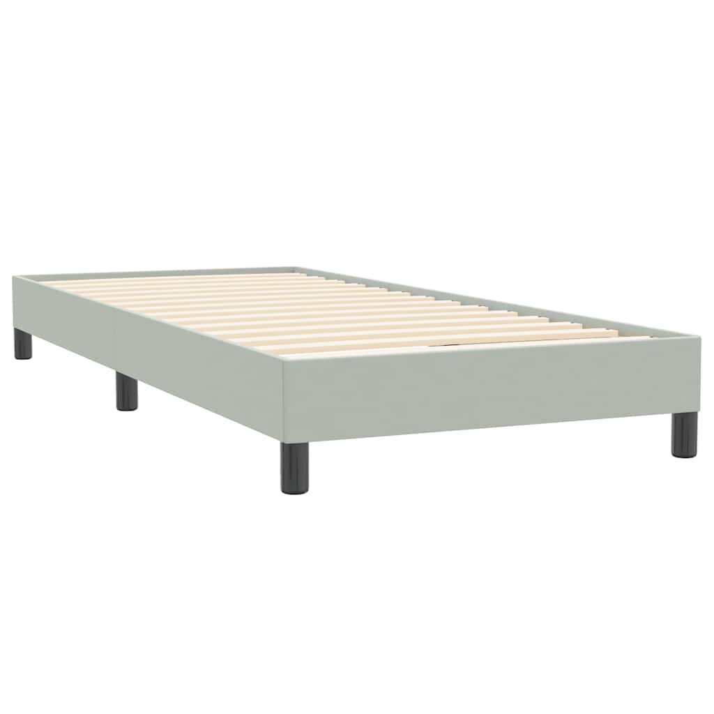 Boxspring met matras fluweel lichtgrijs 90x220 cm