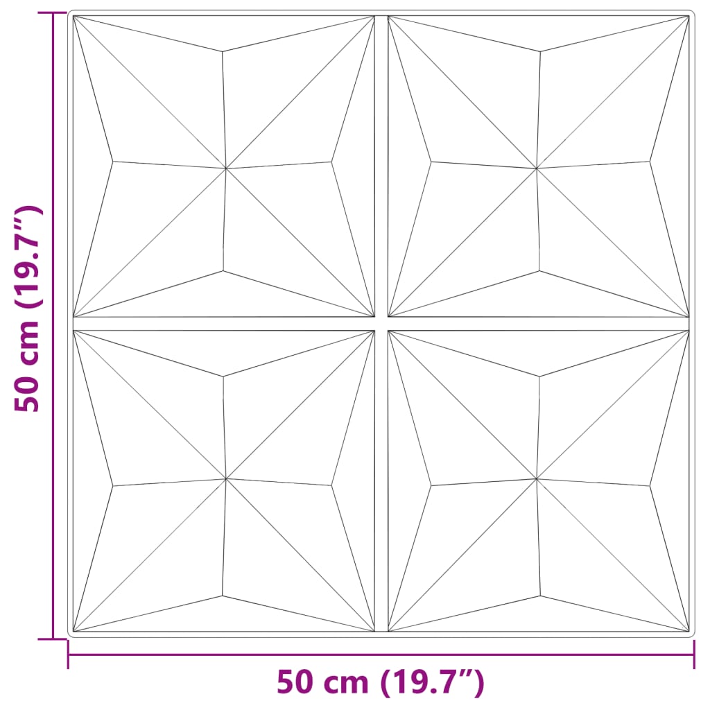 48 st Wandpanelen origami 12 m² 50x50 cm XPS beton