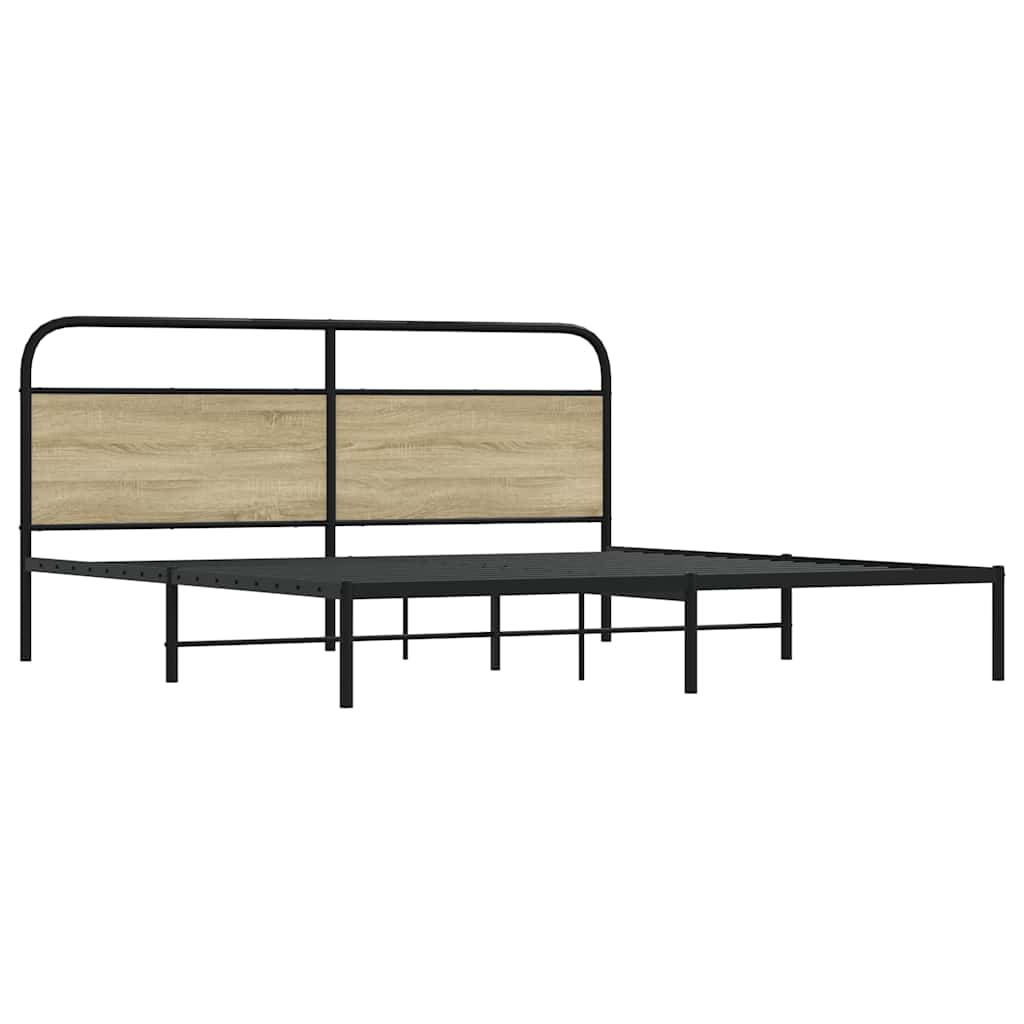 Bedframe zonder matras metaal sonoma eikenkleurig 183x213 cm