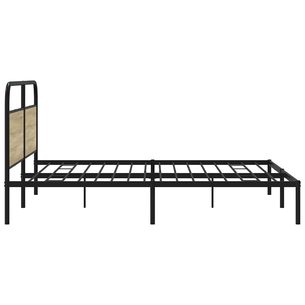 Bedframe zonder matras metaal sonoma eikenkleurig 183x213 cm