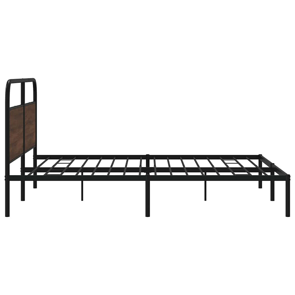 Bedframe zonder matras metaal bruin eikenkleur 183x213 cm