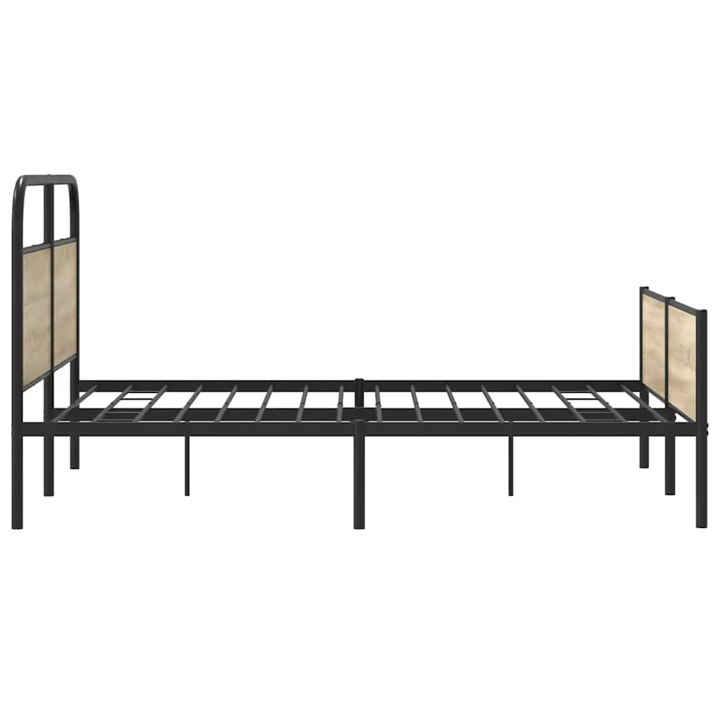 Bedframe zonder matras metaal gerookt eikenkleurig 160x200 cm