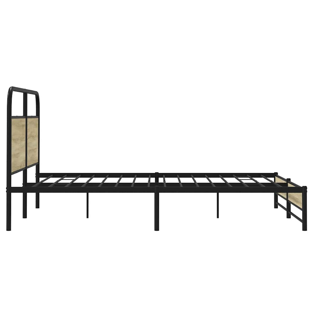 Bedframe zonder matras metaal sonoma eikenkleurig 180x200 cm