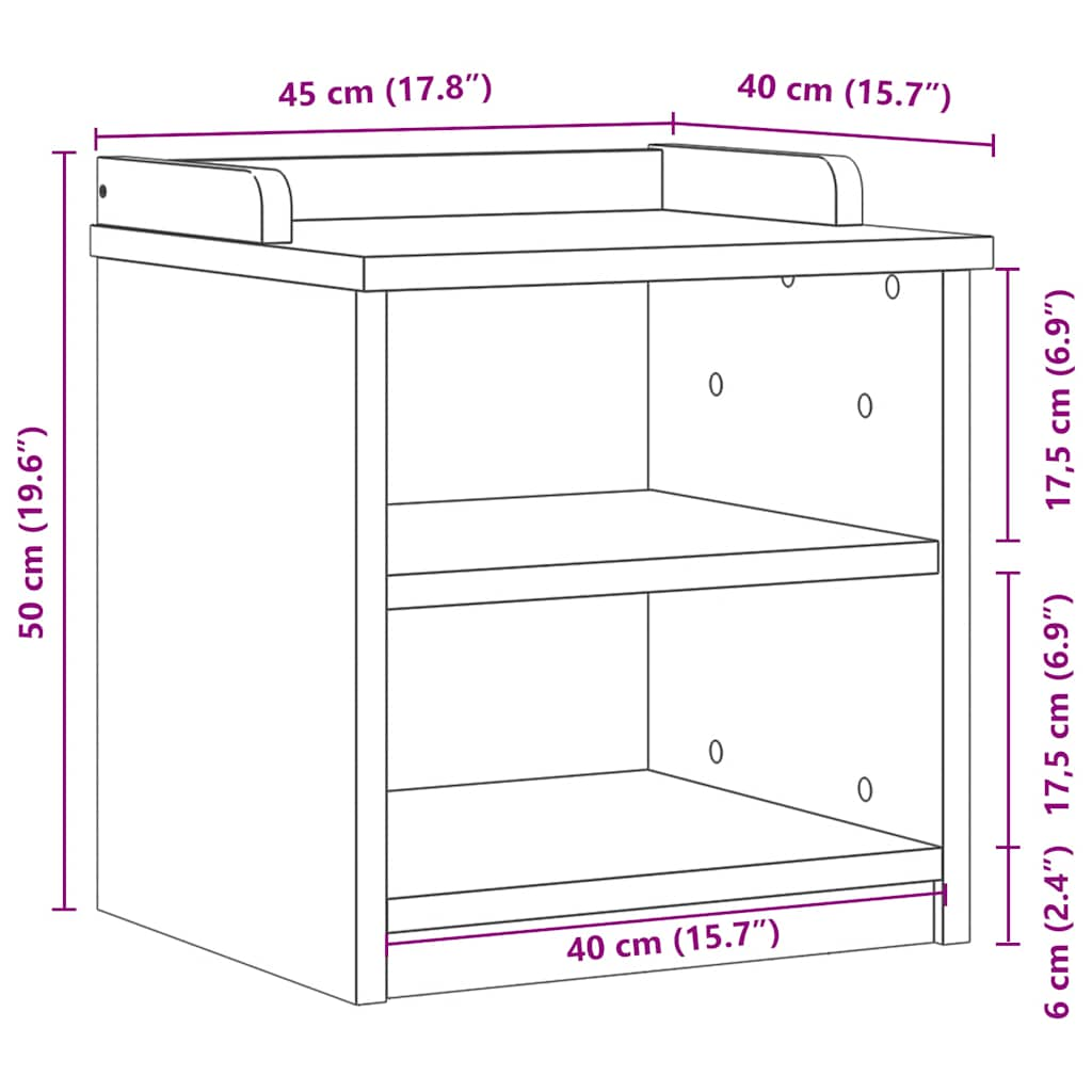 Gangbankje SANDNES wit 45x40x50 cm massief grenenhout