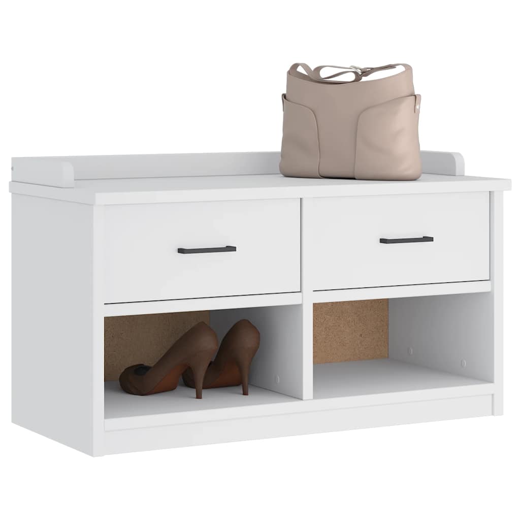 Gangbankje SANDNES wit 87x40x50 cm massief grenenhout