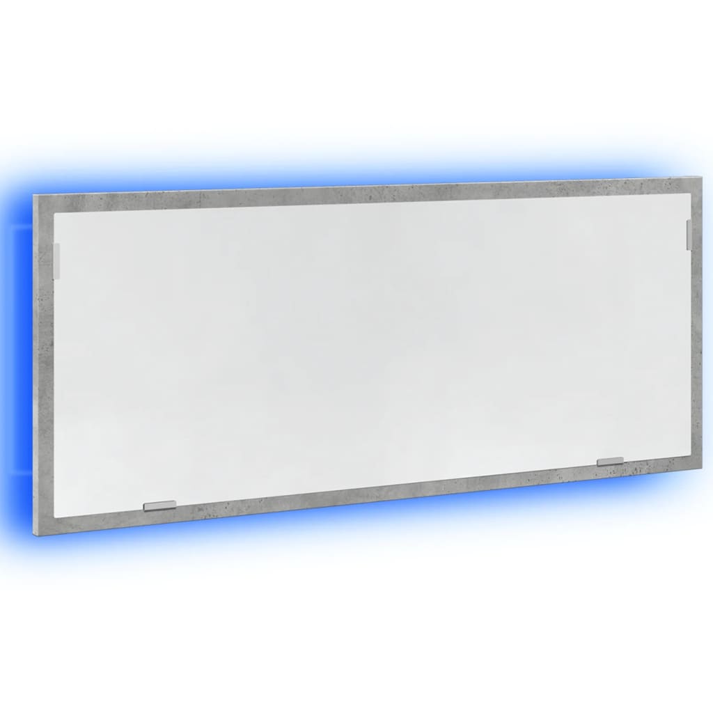 Badkamerspiegel met LED 100x8,5x37 cm bewerkt hout betongrijs