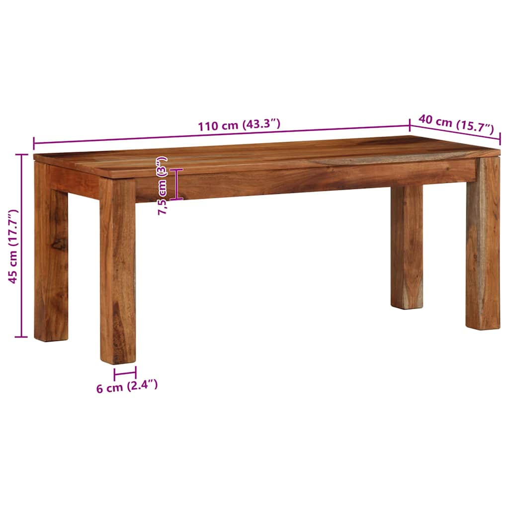 Bankje 110 cm massief acaciahout