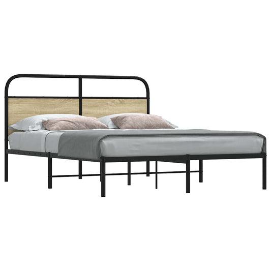 Bedframe zonder matras bewerkt hout sonoma eikenkleur 150x200cm