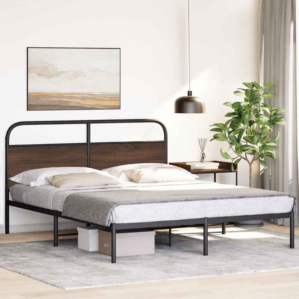 Bedframe zonder matras bewerkt hout bruin eikenkleur 150x200 cm