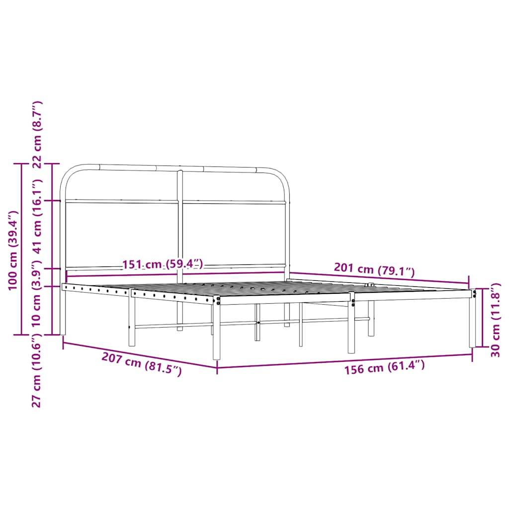 Bedframe zonder matras bewerkt hout bruin eikenkleur 150x200 cm