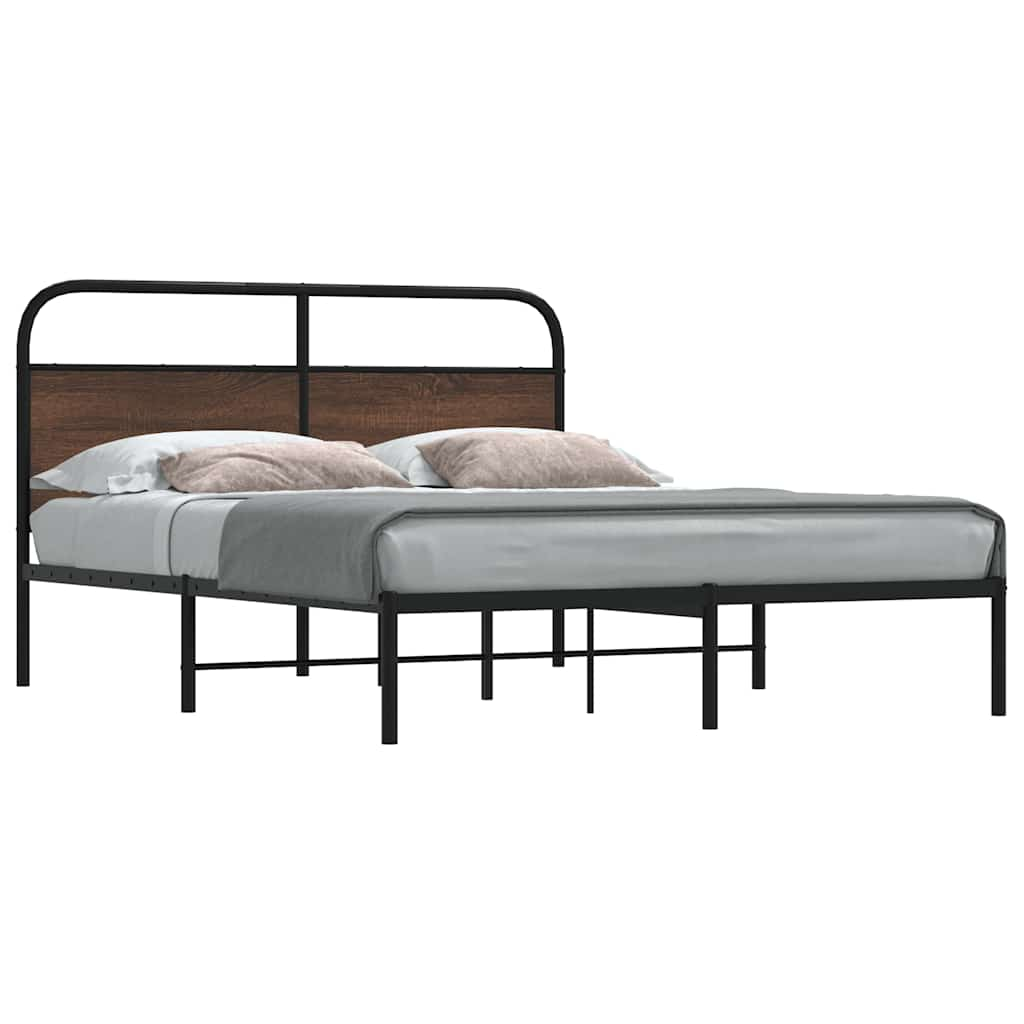 Bedframe zonder matras bewerkt hout bruin eikenkleur 150x200 cm