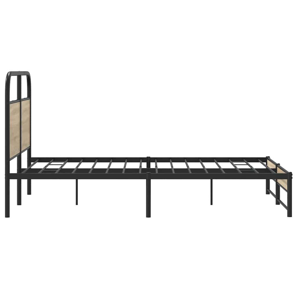 Bedframe zonder matras bewerkt hout gerookt eiken 140x190 cm