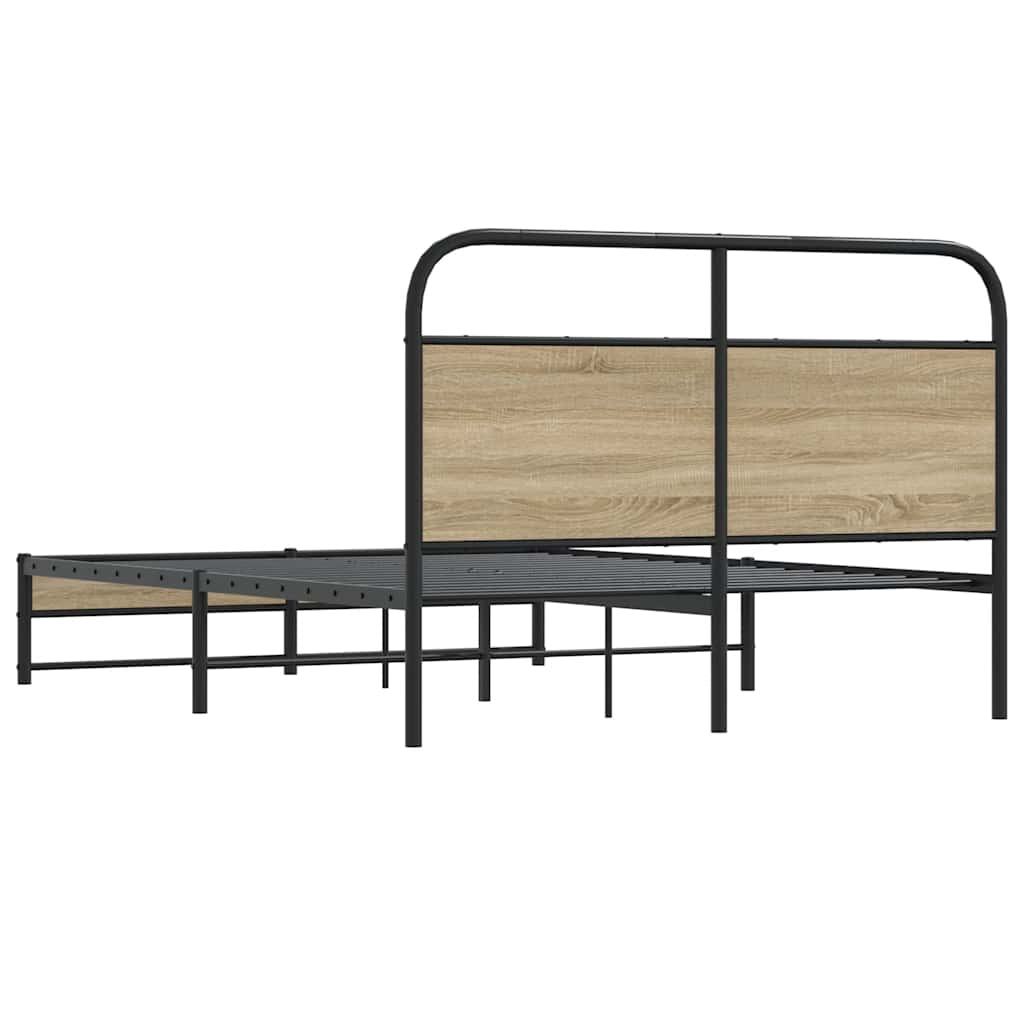 Bedframe zonder matras bewerkt hout gerookt eiken 140x190 cm