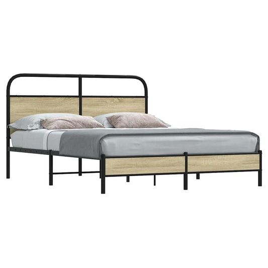 Bedframe zonder matras bewerkt hout sonoma eikenkleur 150x200cm