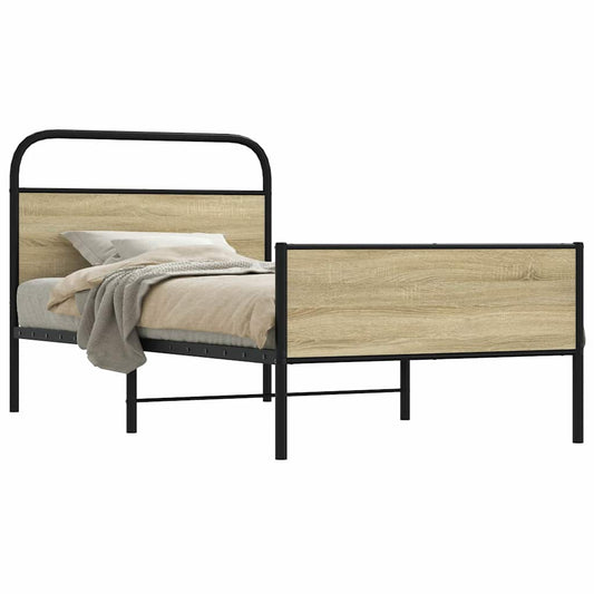 Bedframe zonder matras bewerkt hout sonoma eikenkleur 90x190 cm