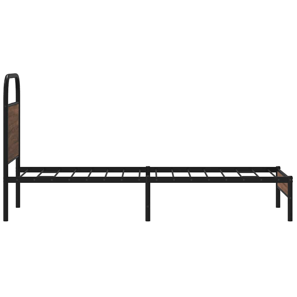 Bedframe zonder matras bewerkt hout bruin eikenkleur 75x190 cm