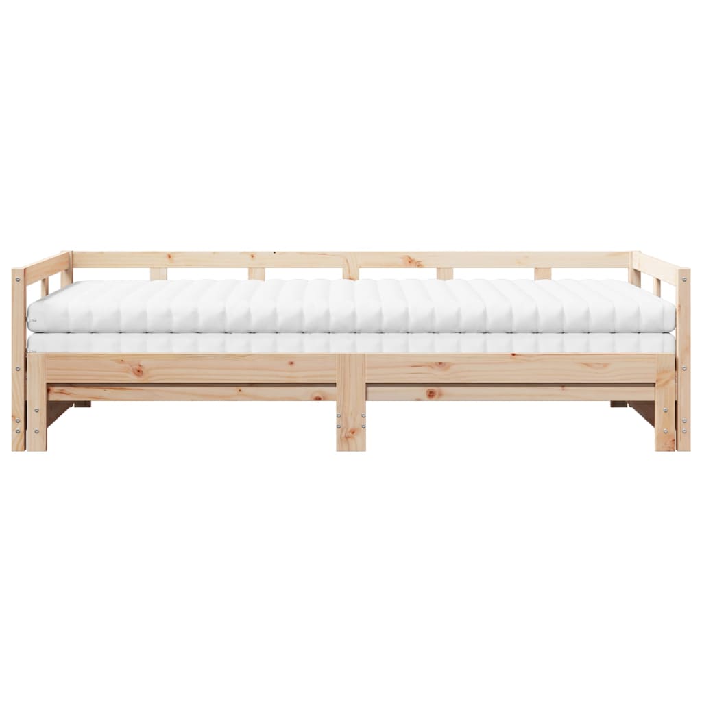 Slaapbank met onderschuifbed en matras 90x190 cm grenenhout Bedden & bedframes | Creëer jouw Trendy Thuis | Gratis bezorgd & Retour | Trendy.nl