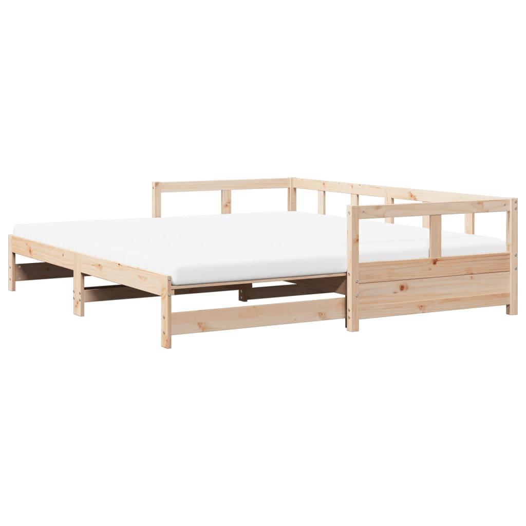 Slaapbank met onderschuifbed en matras 90x190 cm grenenhout Bedden & bedframes | Creëer jouw Trendy Thuis | Gratis bezorgd & Retour | Trendy.nl