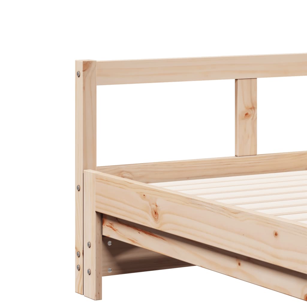 Slaapbank met onderschuifbed en matras 90x190 cm grenenhout Bedden & bedframes | Creëer jouw Trendy Thuis | Gratis bezorgd & Retour | Trendy.nl