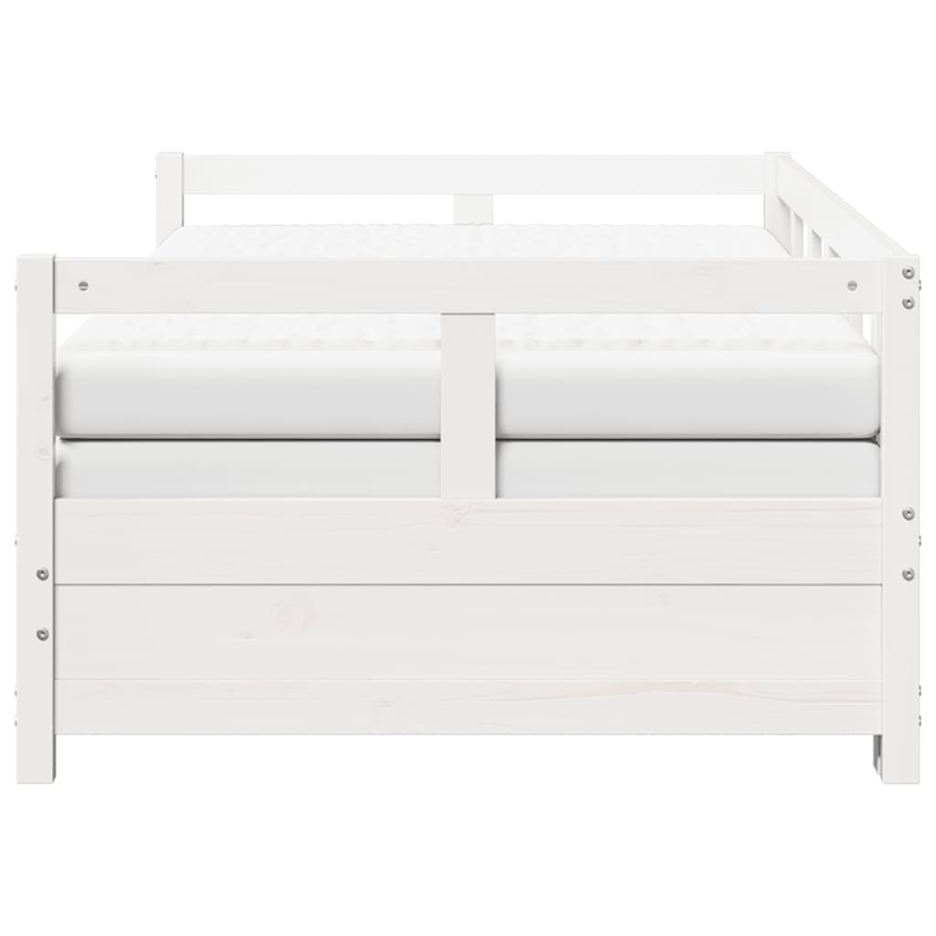 Slaapbank met onderschuifbed en matras 90x190 cm grenenhout wit Bedden & bedframes | Creëer jouw Trendy Thuis | Gratis bezorgd & Retour | Trendy.nl