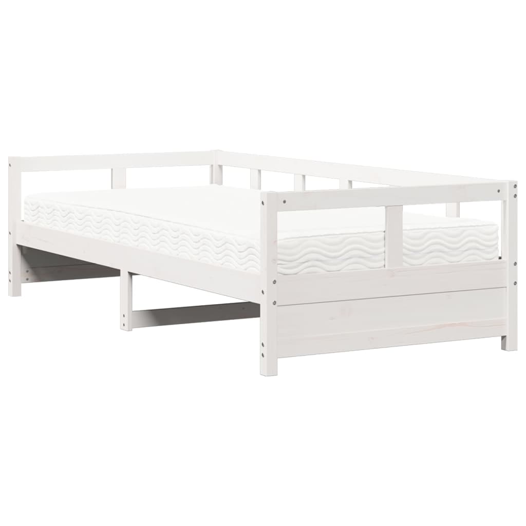 Slaapbank met matras 90x190 cm massief grenenhout wit Bedden & bedframes | Creëer jouw Trendy Thuis | Gratis bezorgd & Retour | Trendy.nl