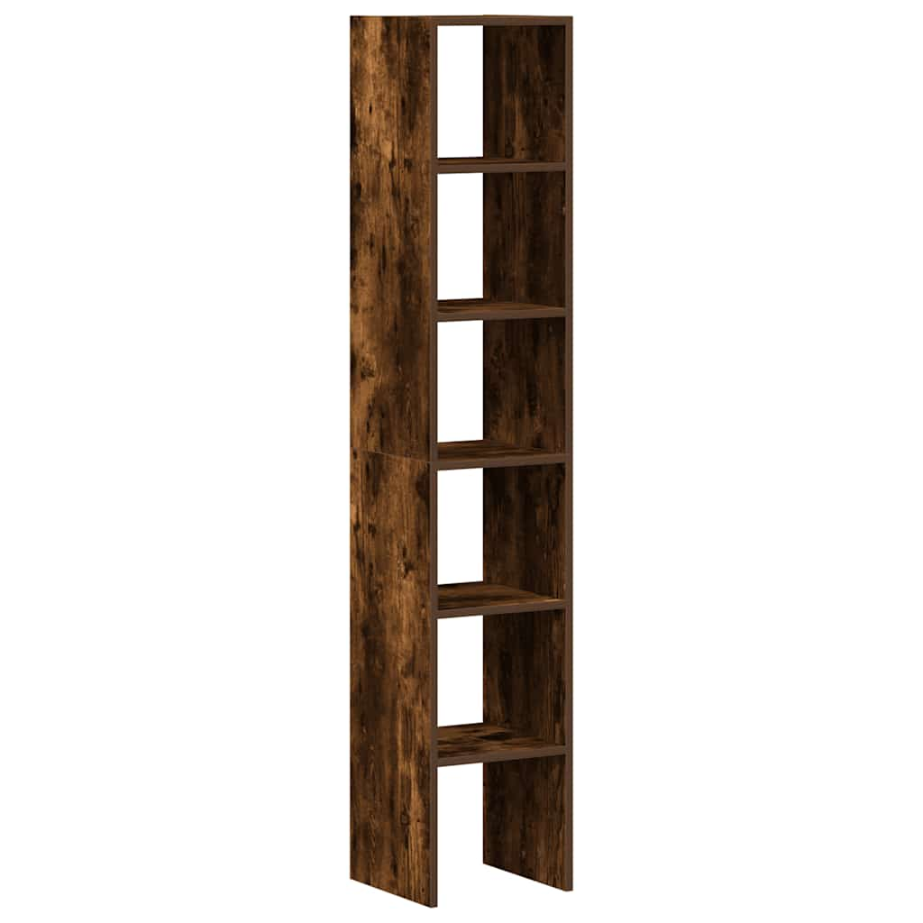 Boekenkasten 2 st 30x30x80 cm bewerkt hout gerookt eikenkleurig