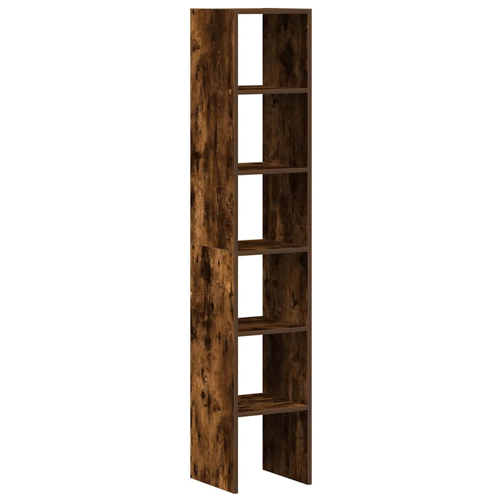 Boekenkasten 2 st 30x30x80 cm bewerkt hout gerookt eikenkleurig