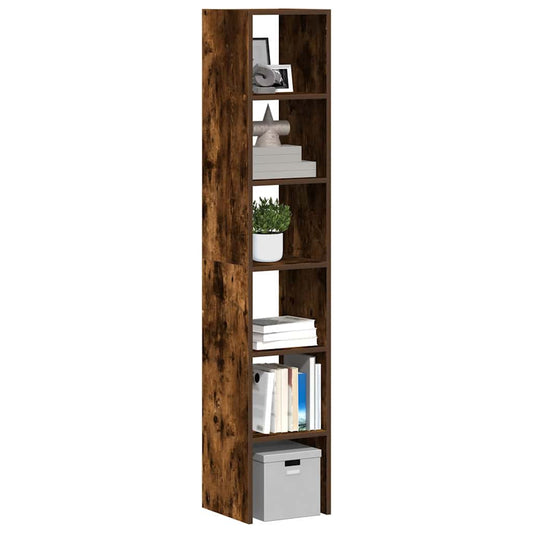 Boekenkasten 2 st 30x30x80 cm bewerkt hout gerookt eikenkleurig