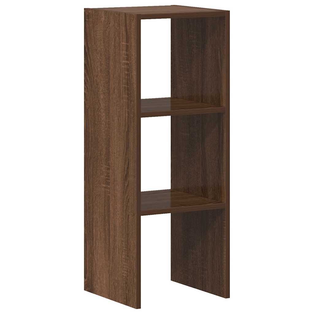 Boekenkast stapelbaar 30x30x80 cm bewerkt hout bruin eikenkleur