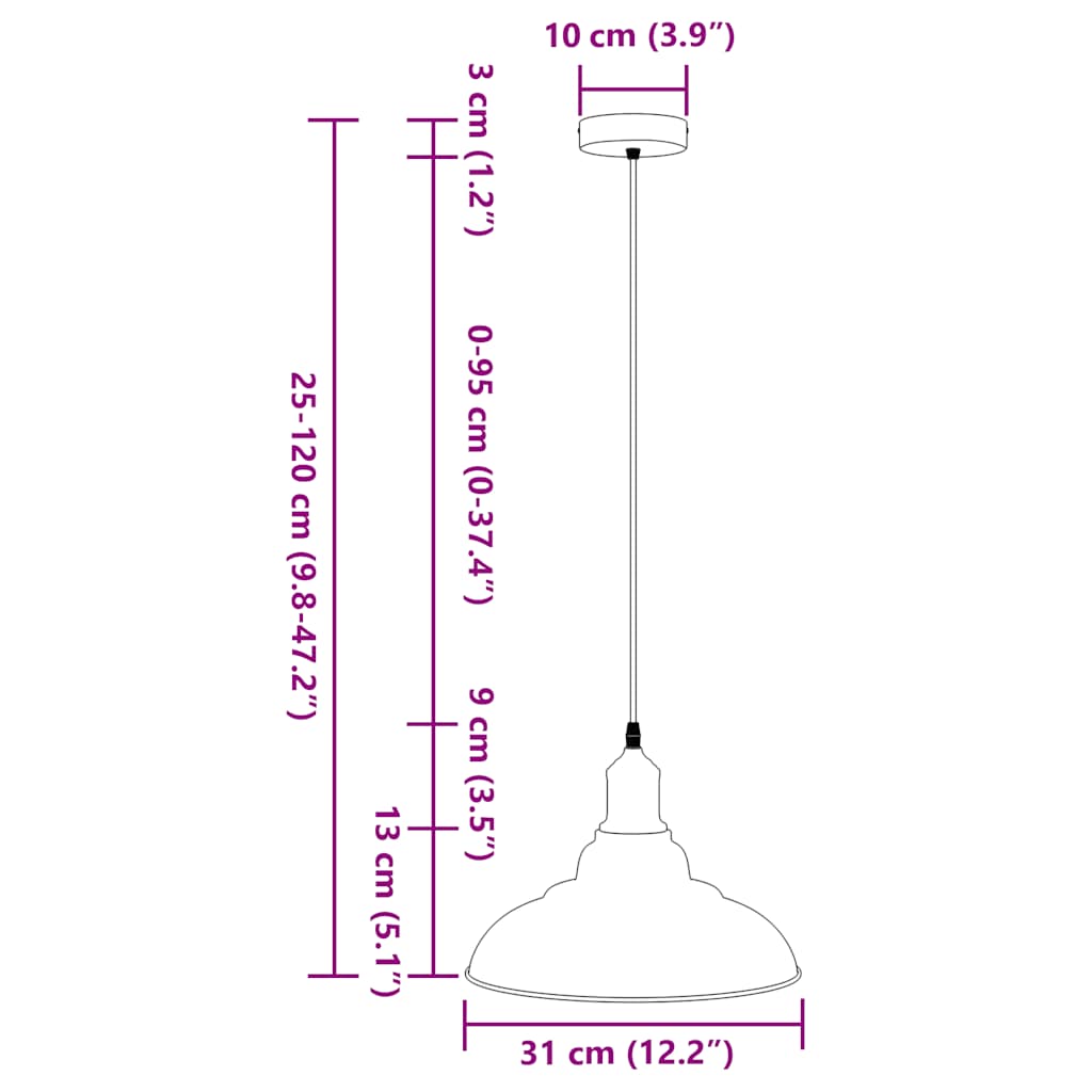 Hanglamp in hoogte verstelbaar E27 Ø31 cm metaal glanzend geel