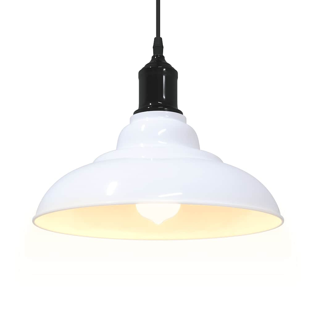 Hanglamp in hoogte verstelbaar E27 Ø31 cm metaal glanzend wit