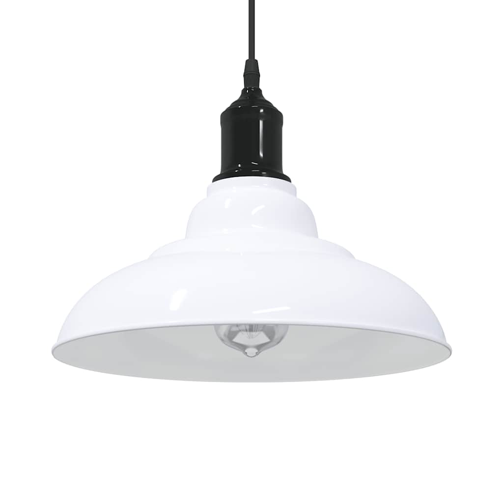 Hanglamp in hoogte verstelbaar E27 Ø31 cm metaal glanzend wit