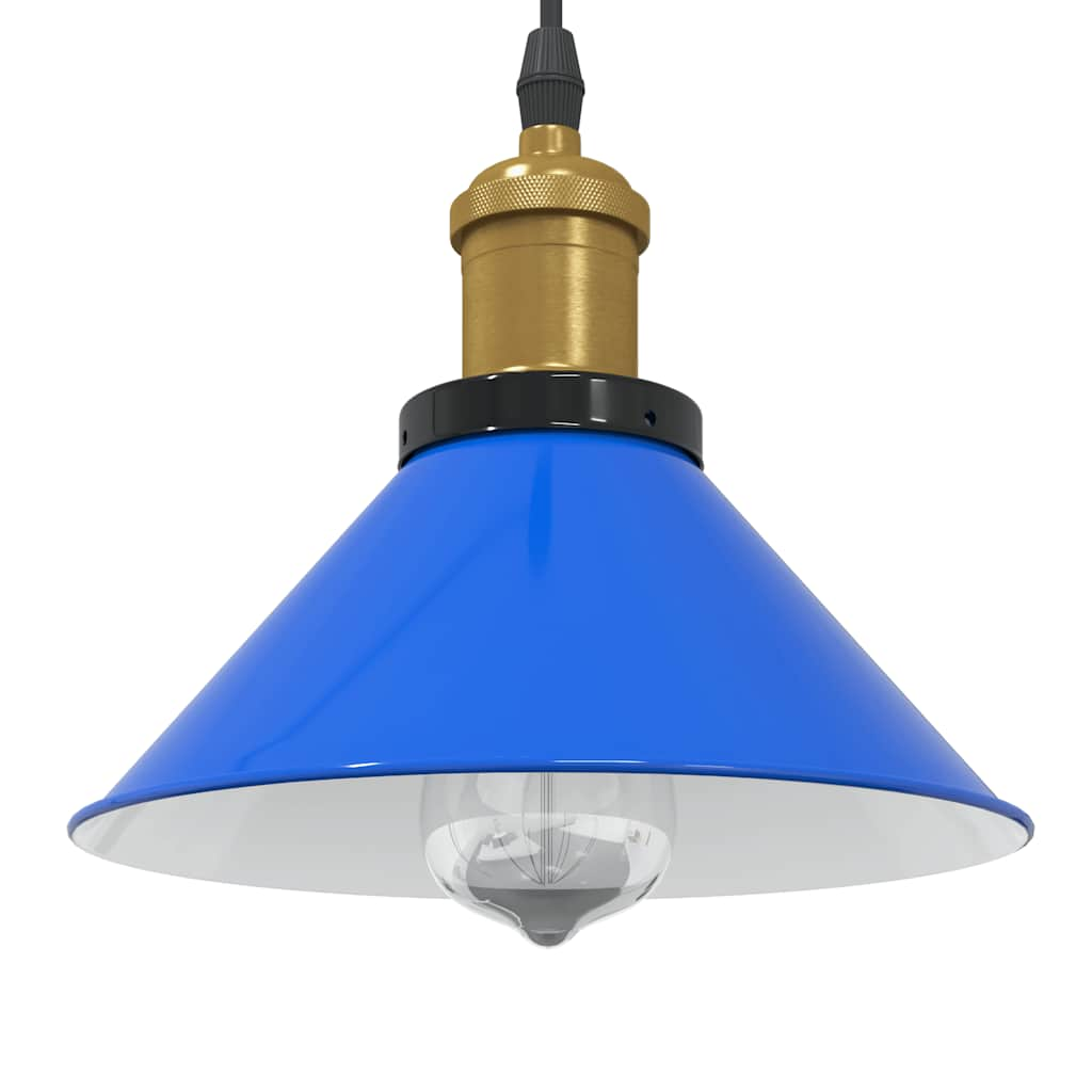 Hanglamp in hoogte verstelbaar E27 Ø22 cm metaal donkerblauw